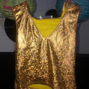 Gold Festival Top With Hoodie